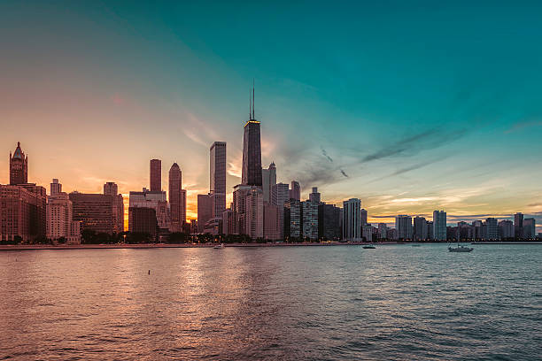 istock Chicago Downtown against dusk sky 481975170