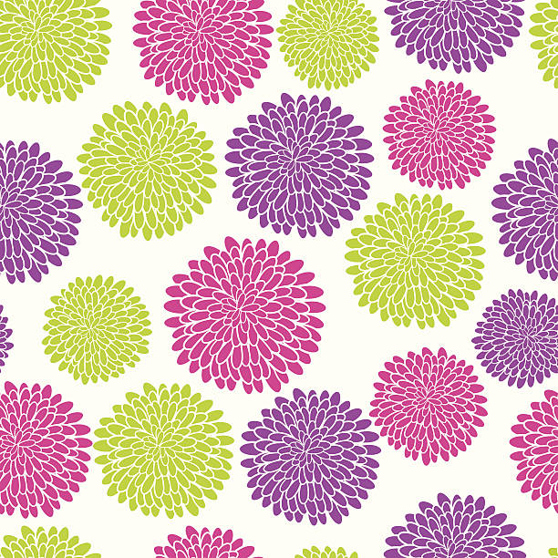 яркие красочные хризантема рисунком - single flower chrysanthemum design plant stock illustrations