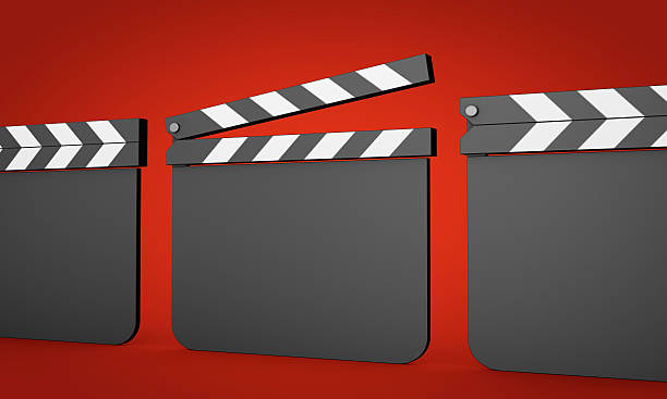 istock Film slate on red background 481978844