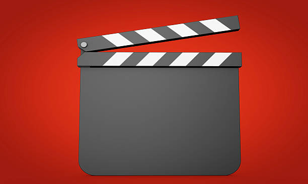 istock Film slate on red background 481978906