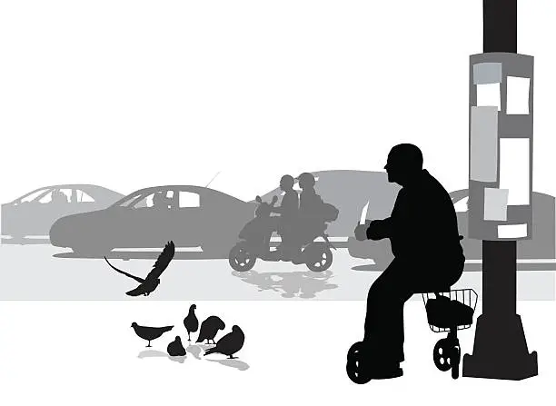 Vector illustration of Senior In Poverty