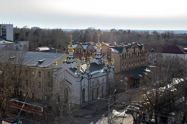 igreja de st. alexander nevsky de tomsk - siberia russia russian orthodox orthodox church - fotografias e filmes do acervo