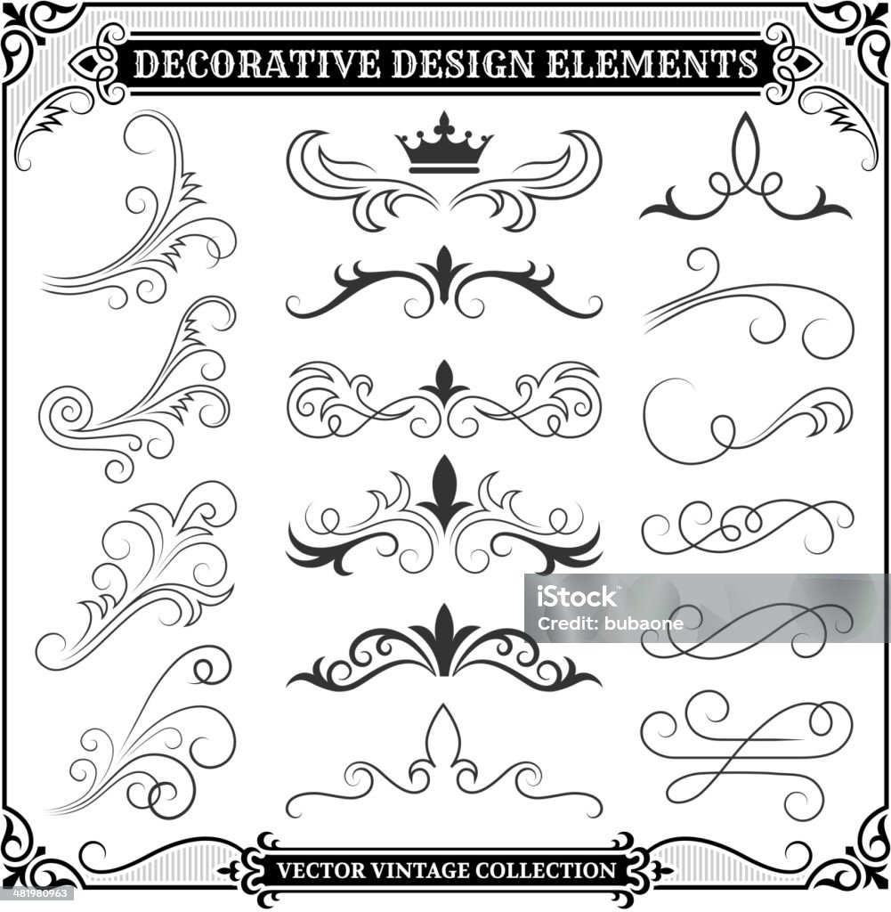 빈티지 장식 디자인 요소를 컬레션 - 로열티 프리 백합 문장 벡터 아트