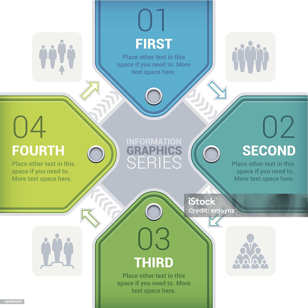 Cztery krok infographic tagi - Grafika wektorowa royalty-free (Grafika informacyjna)