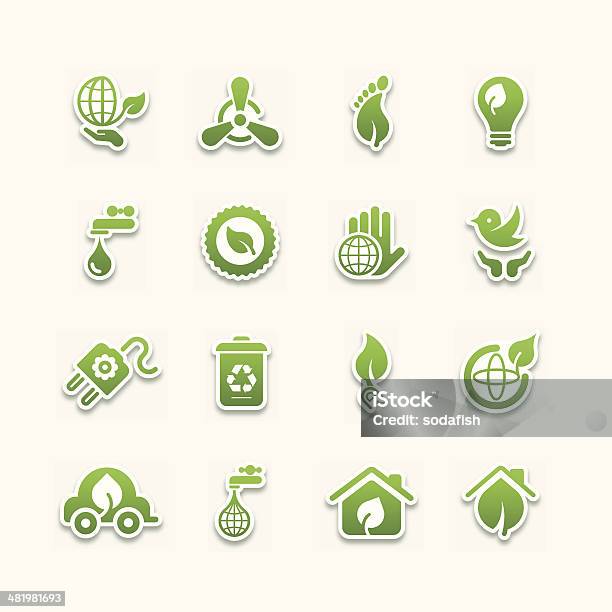 Ilustración de Verde Iconosparte 2 y más Vectores Libres de Derechos de Conservación del ambiente - Conservación del ambiente, Pisada, Ícono