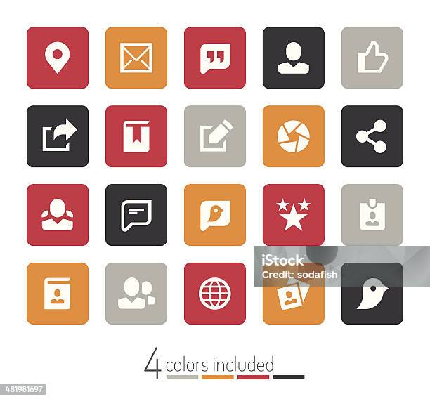 Socialmedia Icons Echo Series Stock Vektor Art und mehr Bilder von Adressbuch - Adressbuch, Avatar, Bewertung