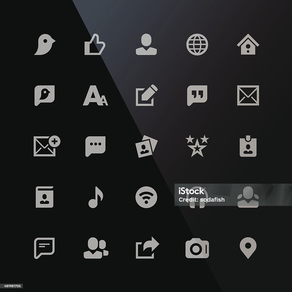Social media icons | retina B series http://www.tomnulens.be/istock/newbanners/retinaseriesb.jpg Black Background stock vector
