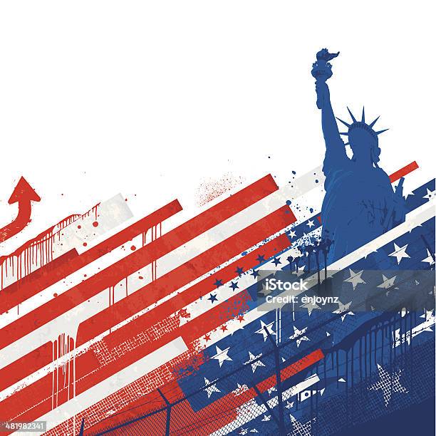 Grunge Hintergrund Usa Stock Vektor Art und mehr Bilder von Amerikanische Flagge - Amerikanische Flagge, Freiheitsstatue, USA