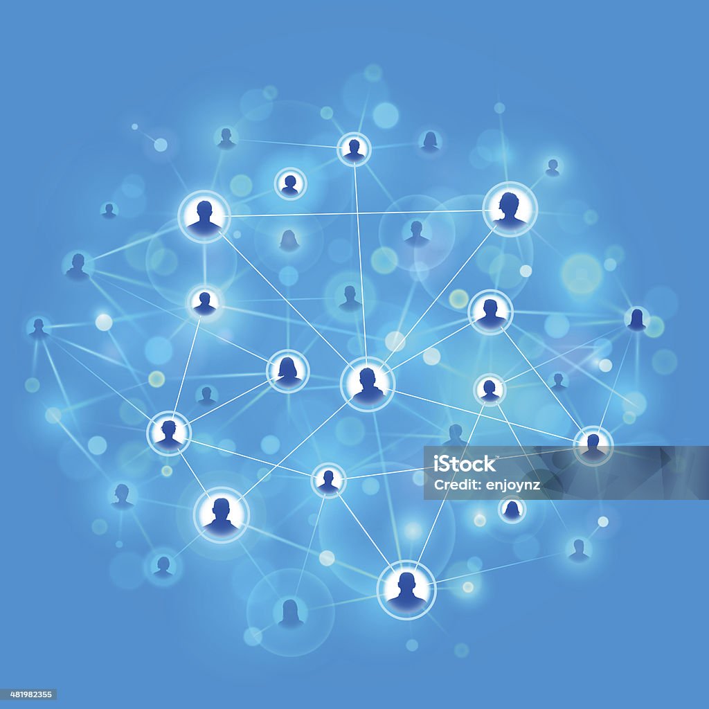 Social network design Interconnecting social network users on a blue network system.  EPS10 file using transparencies Blue Background stock vector