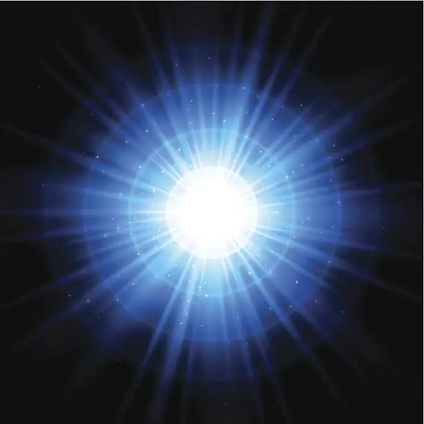Vector illustration of Blue space starburst background