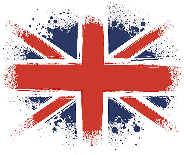 illustrations, cliparts, dessins animés et icônes de spraypainted union jack - british flag vector symbol flag