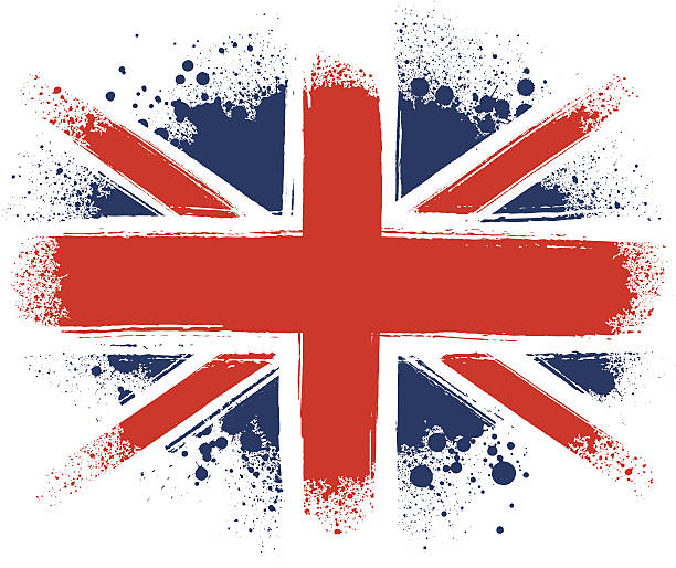 Spraypainted Union Jack Spraypainted Union Jack with a white background union jack flag stock illustrations
