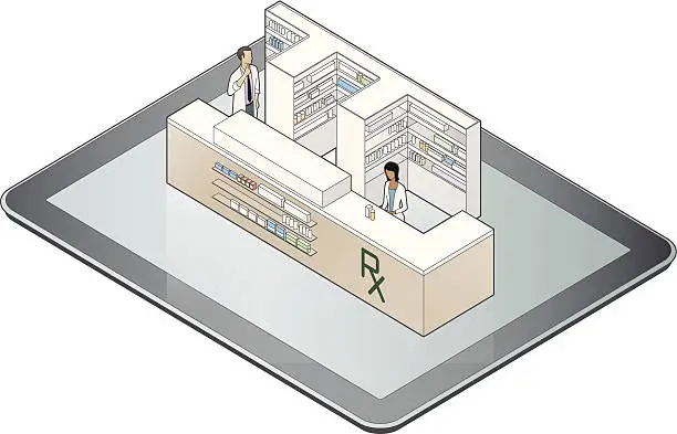 Vector illustration of Online Pharmacy