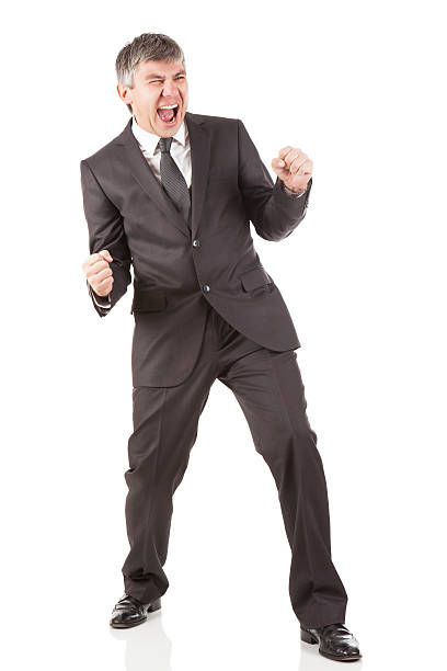 istock Excited happy businessman shouting in triumph 481988979