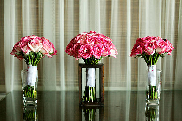 the bueatiful wedding bouquet of fresh flower