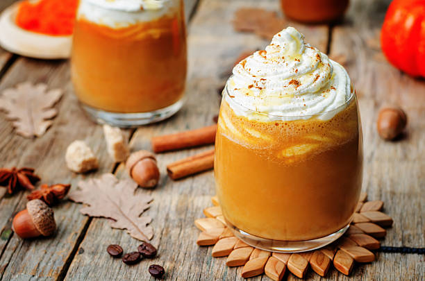 istock ice honey pumpkin spice latte with whipped cream 481990514