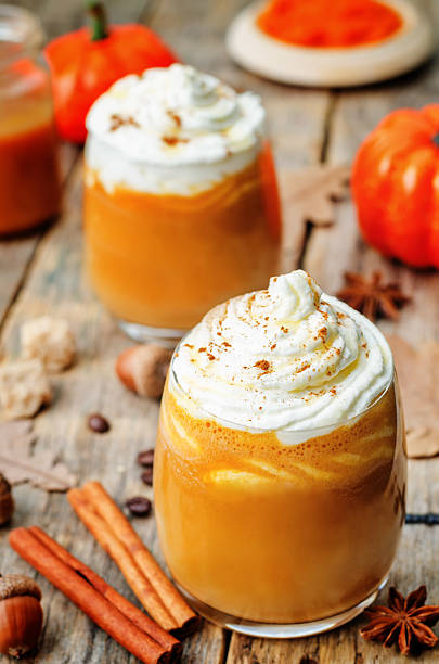 istock ice honey pumpkin spice latte with whipped cream 481990532