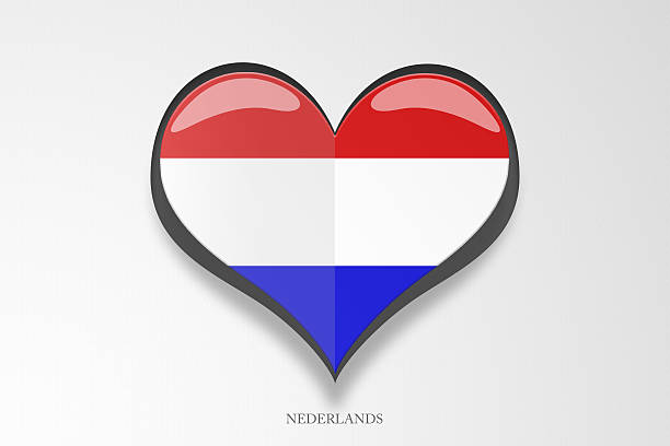 istock Flag of Netherlands in a lovely Heart Shape 481991304