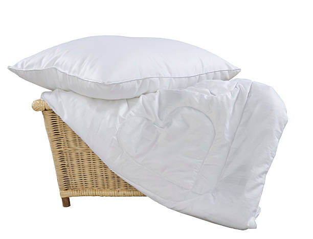 istock pillow and blanket in wicker basket 481991401