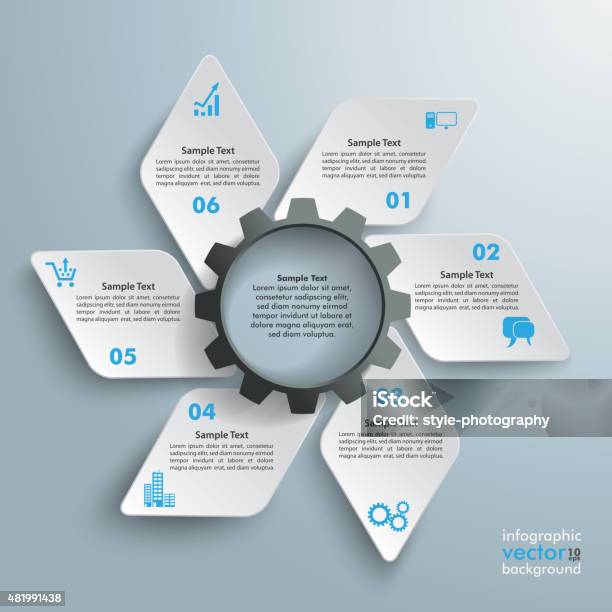 Ilustración de Rombo Ventilador Negro 6 Opciones De Engranaje y más Vectores Libres de Derechos de Hablar - Hablar, Infografía, Rueda