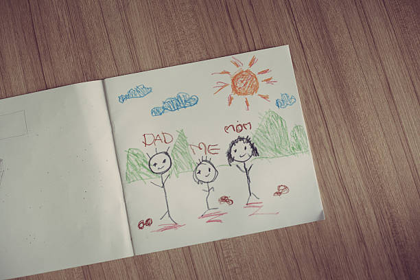 istock Family drawing on wood floor 481993250