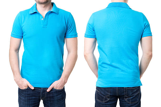 istock Blue polo shirt on a young man template 481993315