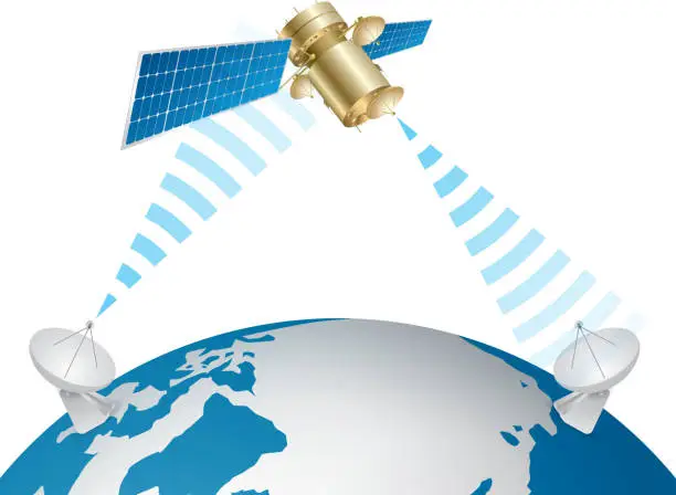 Vector illustration of Satellite communication