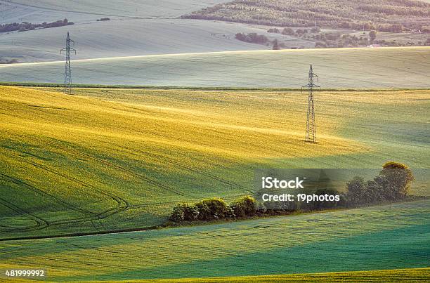Moravian Summer Rolling Landcsape Stock Photo - Download Image Now - 2015, Abstract, Agricultural Field
