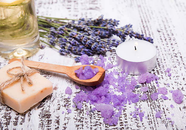 istock Spa still life with lavender and sea salt 482000922