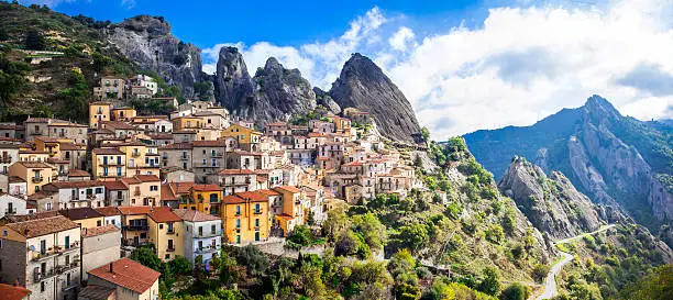 Beautiful Mountain Village In Basilicata,Italy.