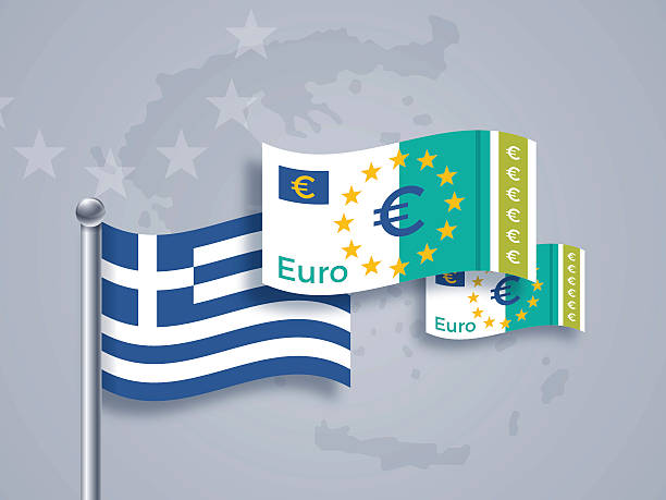 illustrations, cliparts, dessins animés et icônes de grec euro crise - european union currency paper currency currency vector