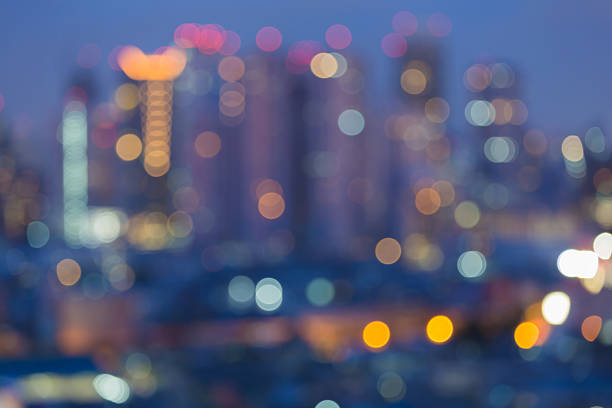 istock Blurred bokeh city lights, abstract photo background 482004346