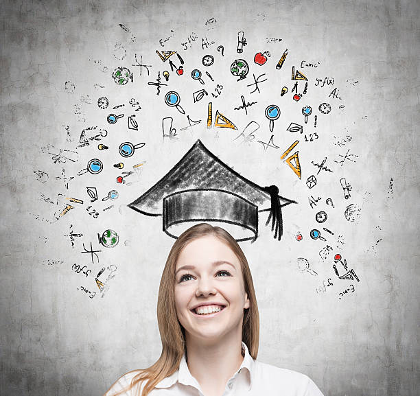 istock beautiful lady is thinking about studying at the university. 482005278