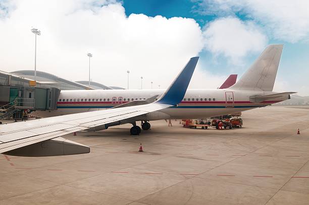 istock The plane at the airport on loading 482007650