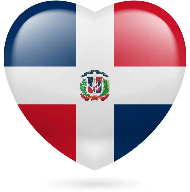 Vector illustration of Heart icon of Dominican Republic