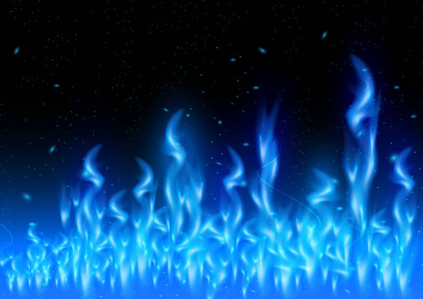 blaue flame - abstract blue flame backgrounds stock-grafiken, -clipart, -cartoons und -symbole