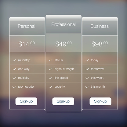 Price Range Interface Modern User Interface Screen Price List Template For Mobile Smart Stock ...