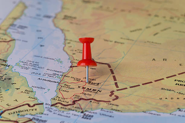 istock Sana Yemen Marked With Red Pushpin on Map 482015695