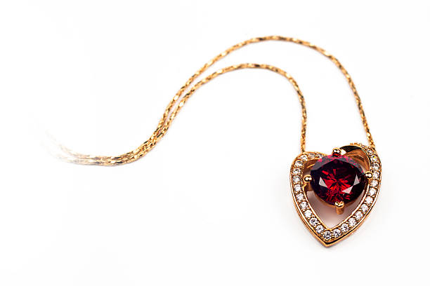 istock heart shaped pendant with red stone 482016066
