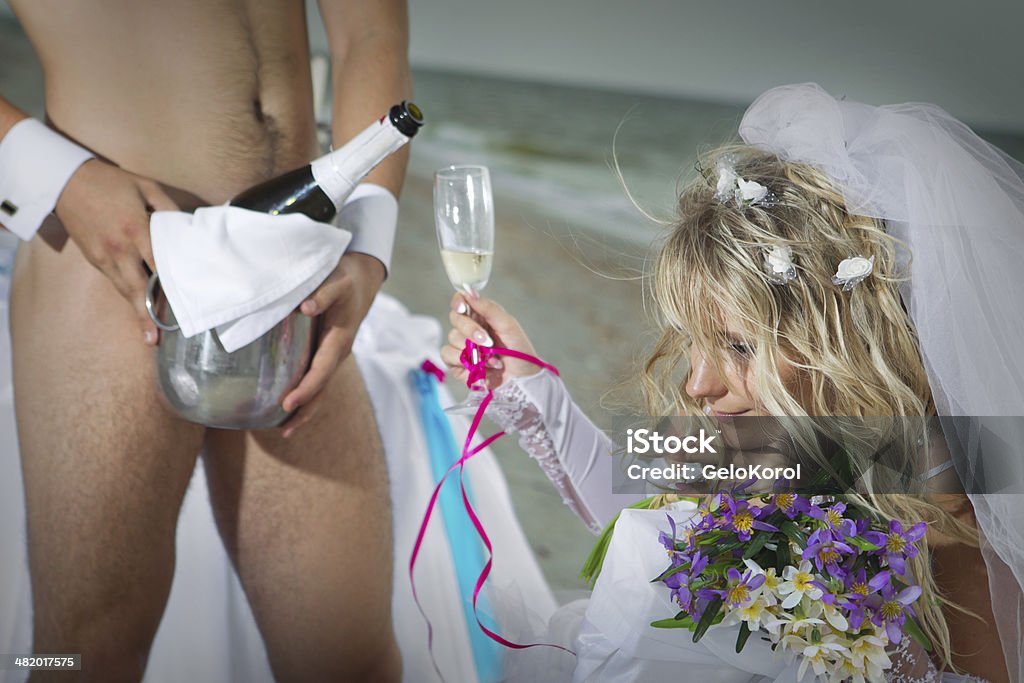 Wedding on beach Glamour young couple resting on the beach Beach Stock Photo