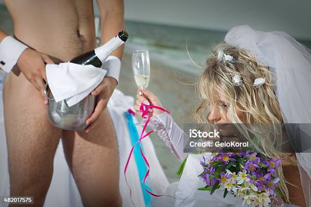 Wedding On Beach Stock Photo - Download Image Now - Beach, Picnic, Table