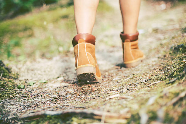 istock Hiking boots in outdoor action. 482020732