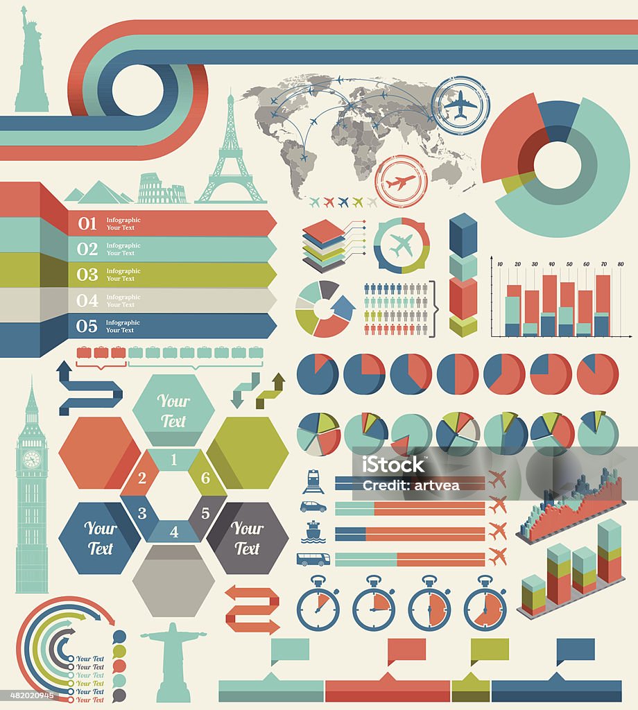 Infographie de voyage - clipart vectoriel de Graphisme d'information libre de droits