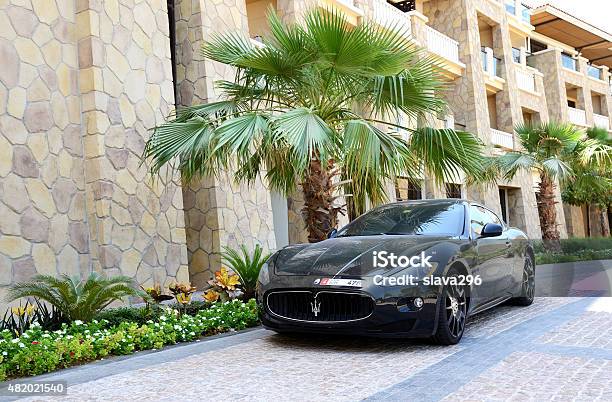 The Luxury Maserati Granturismo Car Is Near Luxurious Hotel Stock Photo - Download Image Now