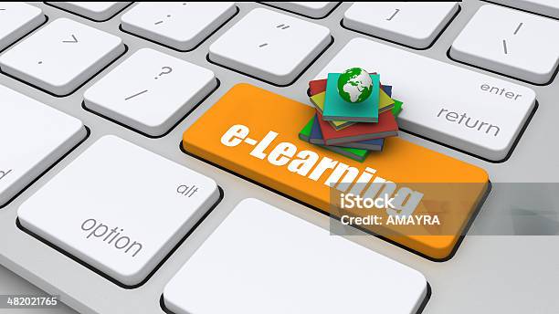 Conceptual Image Computer Keyboard With Word Education Selecte Stock Photo - Download Image Now