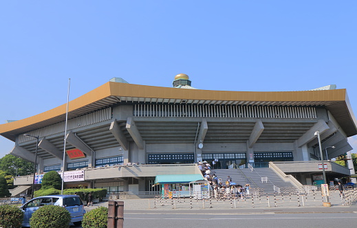 Tokyo Japan - May 8, 2015: People wait for concert event at Nippon Budokan concert venue in Tokyo Japan.