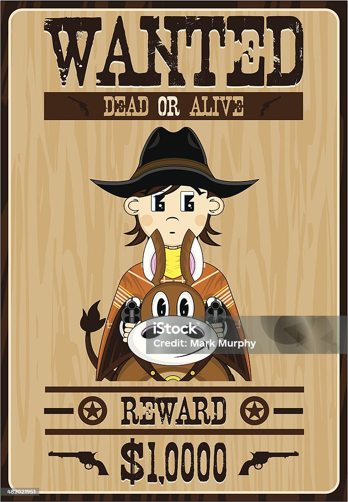 Cowboy Outlaw no cavalo-Póster em inglês - Royalty-free Apontar arte vetorial