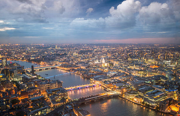 istock London night skyline aerial view with St Paul Cathedral 482023151