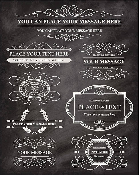 illustrazioni stock, clip art, cartoni animati e icone di tendenza di chalkboard elementi di design - blackboard black backgrounds blank