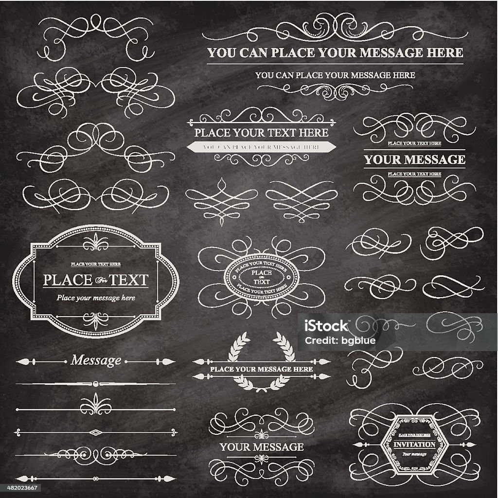 Chalkboard elementi di design - arte vettoriale royalty-free di Calligrafia